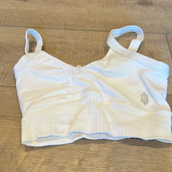 Free People Good Karma Scoop Neck Bra White XS/S - Picture 3 of 7